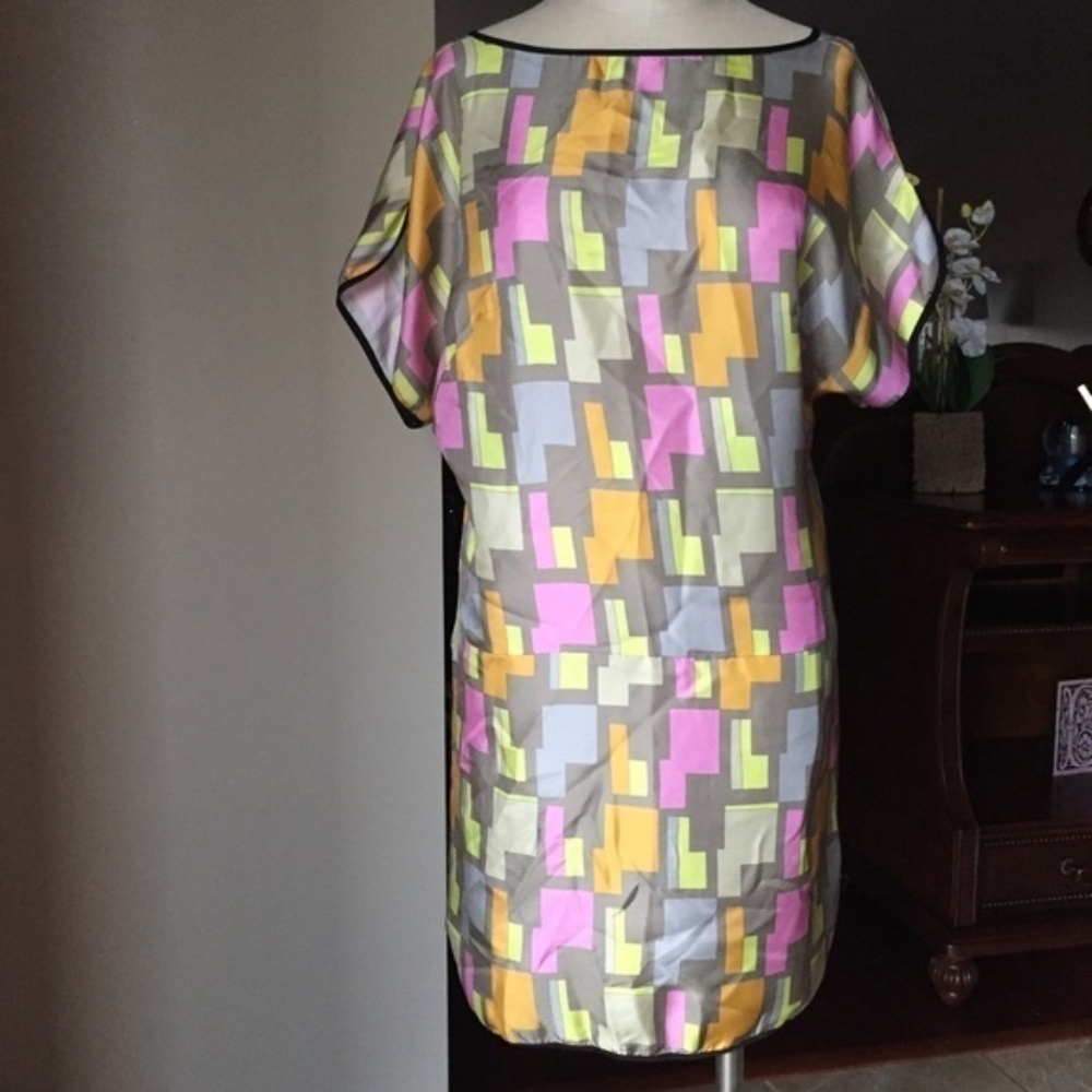 NWT Milly Dolman 100%Silk Shift Dress Multicolor M